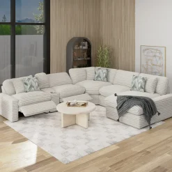 New Lush 6pc Right Chaise Power Sectional Living Room Sets|Sectionals