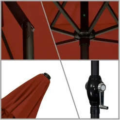 Discount Market 9' Round Push-Tilt Umbrella Outdoor Umbrellas
