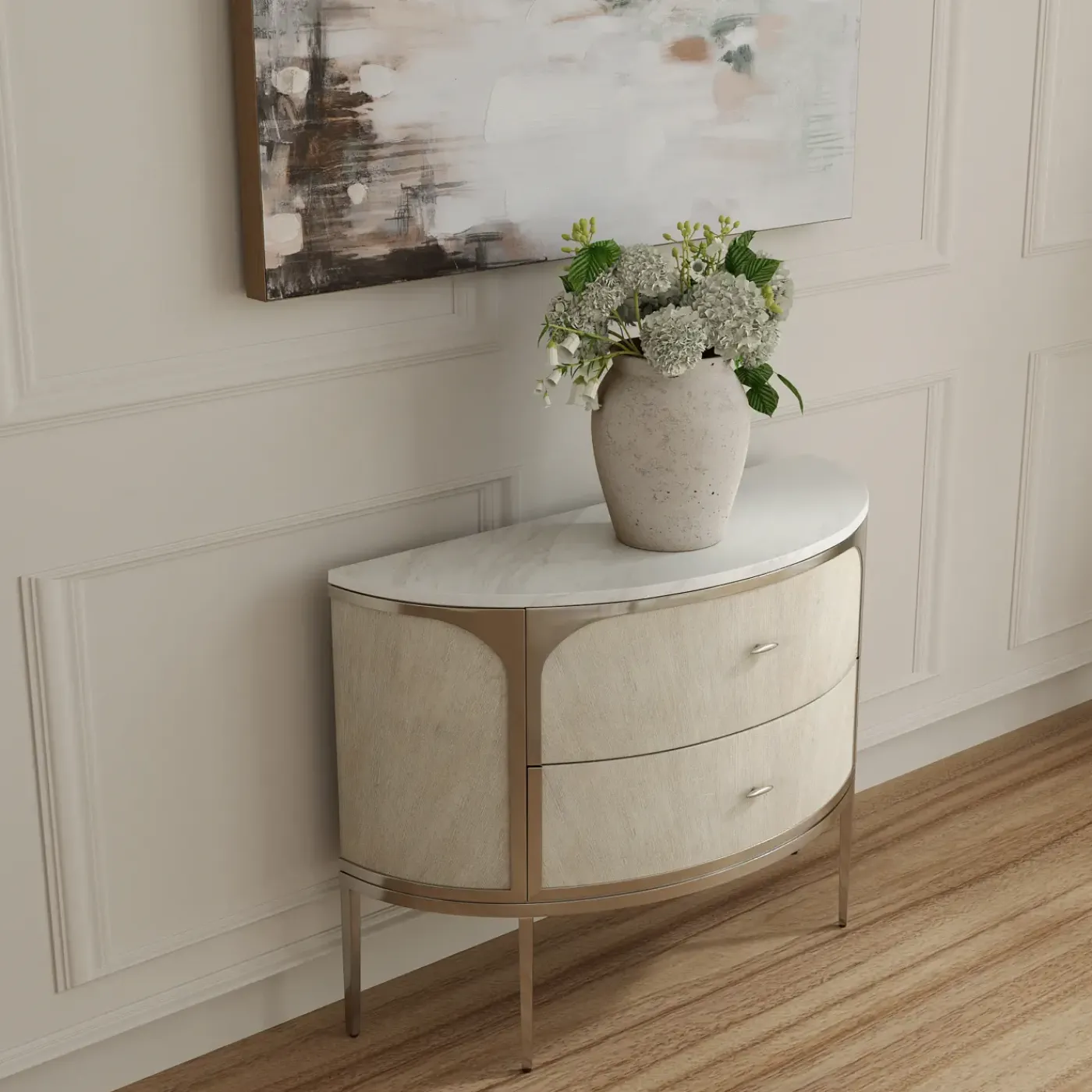 Online Modern Mood Two Drawer Demilune Nightstand All Premier Items|Bedroom