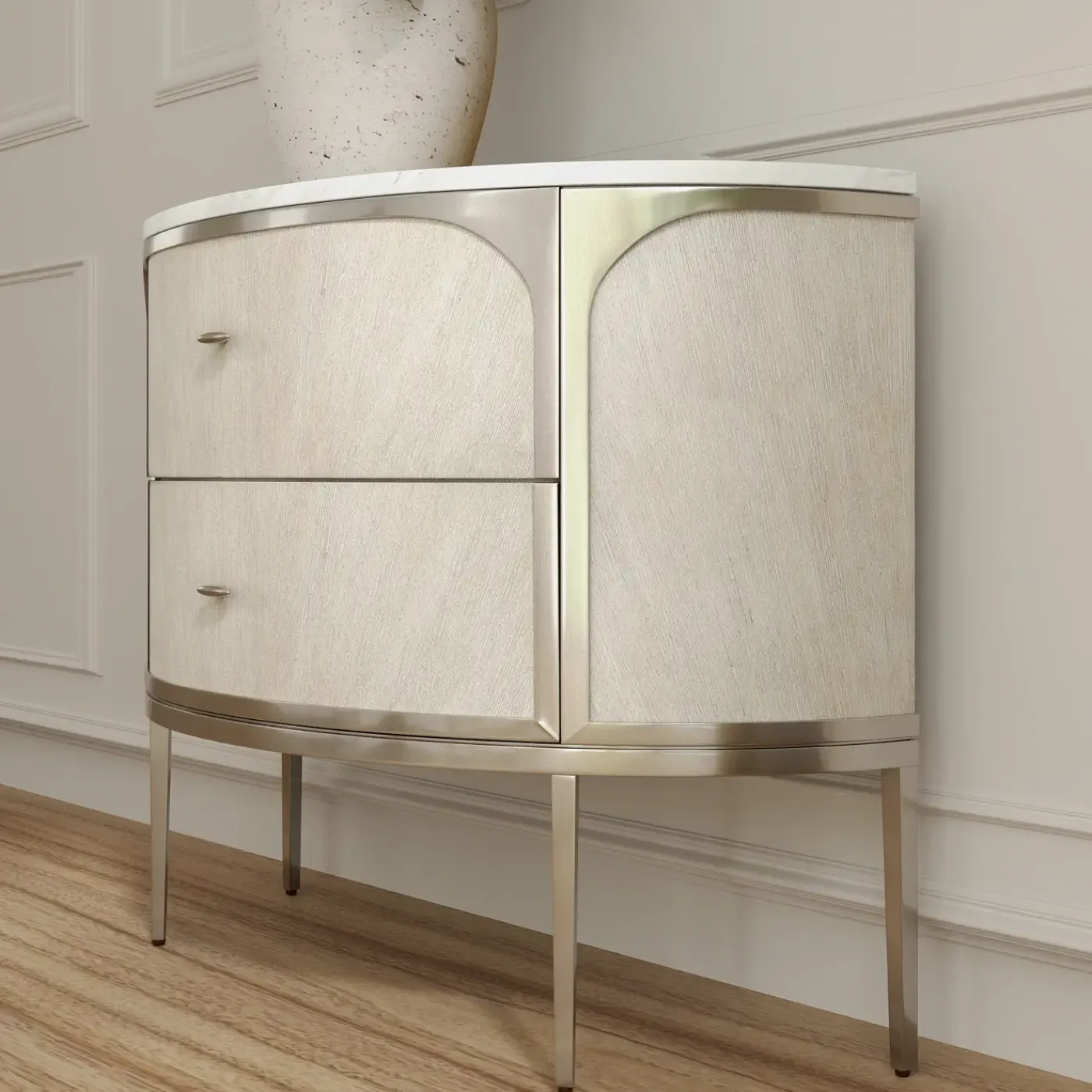 Online Modern Mood Two Drawer Demilune Nightstand All Premier Items|Bedroom