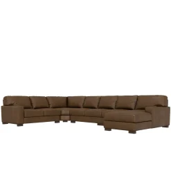 Outlet Monarch 5pc Leather Sectional with Right Chaise Sectionals