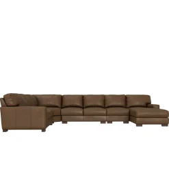 Outlet Monarch 5pc Leather Sectional with Right Chaise Sectionals