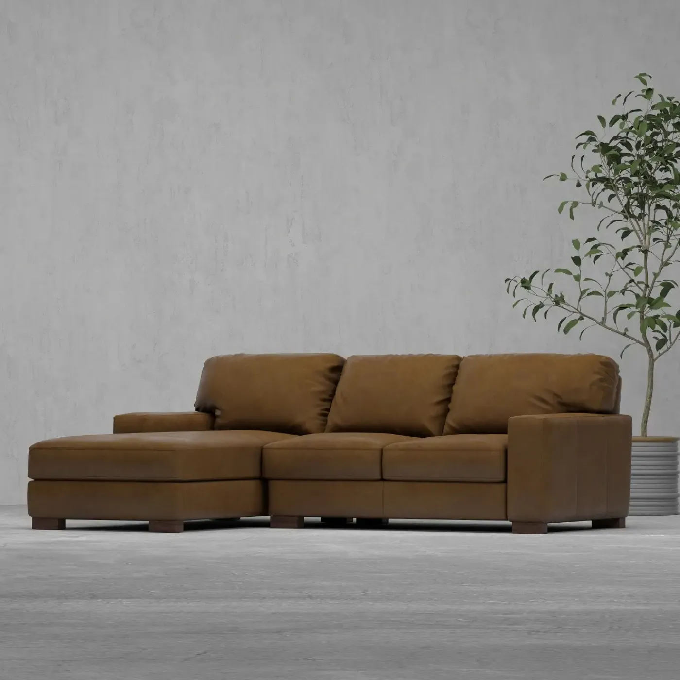 Best Monarch 2pc Leather Sofa Chaise with Left Chaise Sectionals
