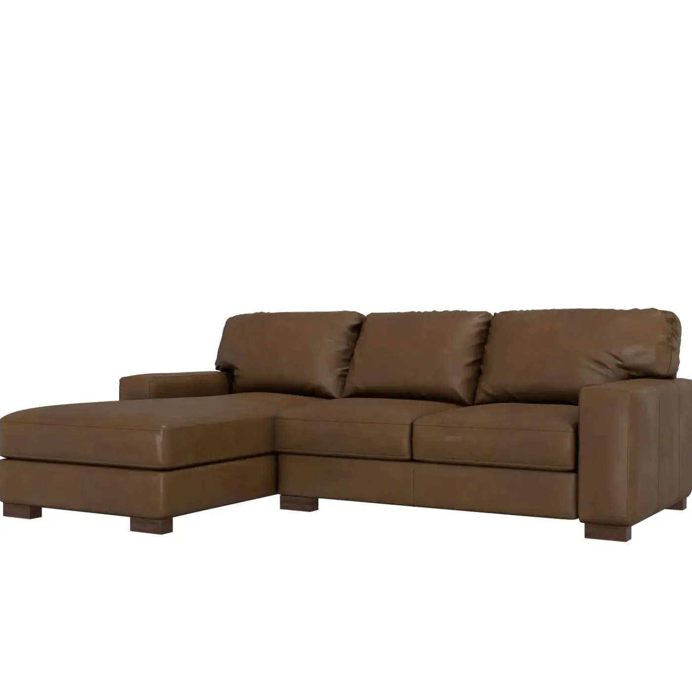 Best Monarch 2pc Leather Sofa Chaise with Left Chaise Sectionals