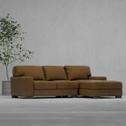 Clearance Monarch 2pc Leather Sofa with Right Chaise Sectionals