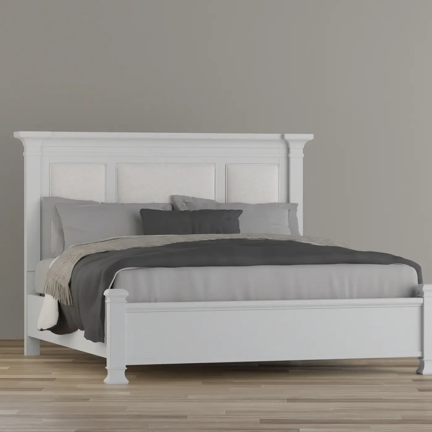 Discount Newport King Upholstered Panel Bed King Beds