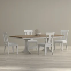 Best Newport 5pc Dining Set: Trestle Dining Table & 4 Side Chairs Dining Room Sets