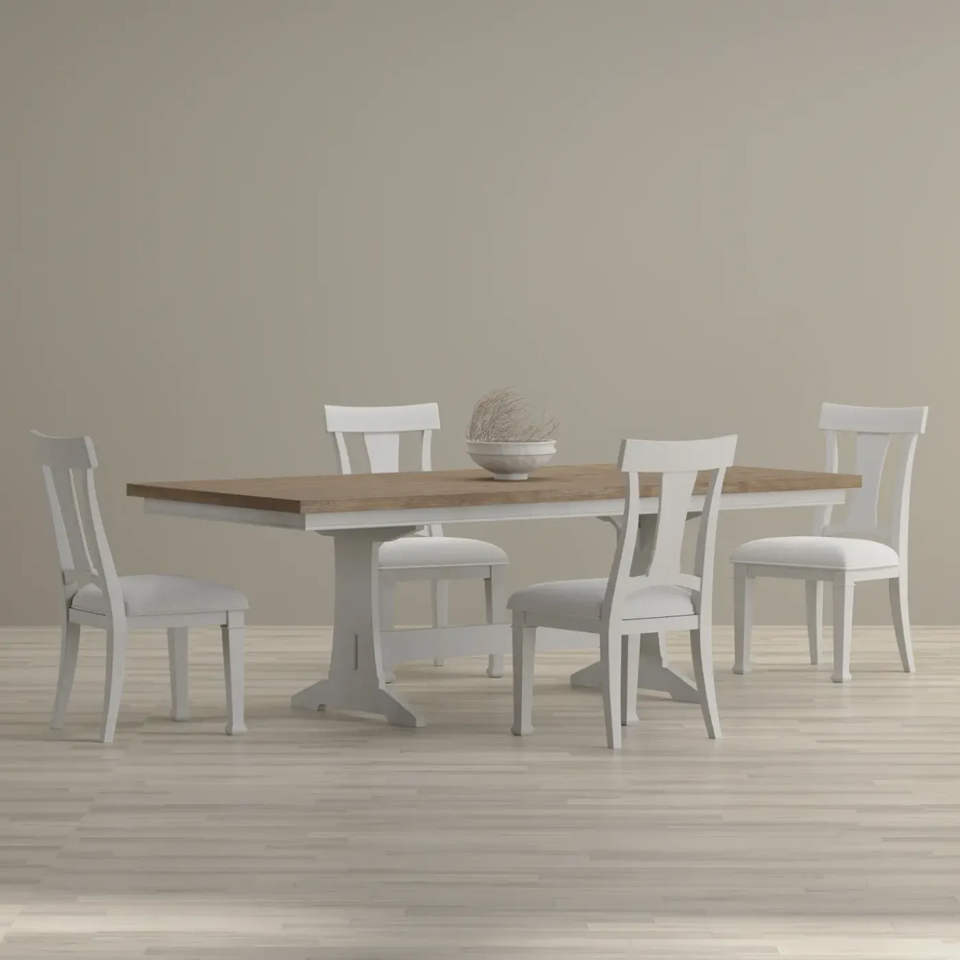 Best Newport 5pc Dining Set: Trestle Dining Table & 4 Side Chairs Dining Room Sets