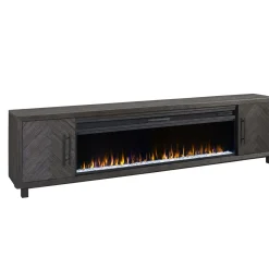 Outlet Pasadena 96" Crystal Fireplace Console Entertainment Centers & Tv Stands