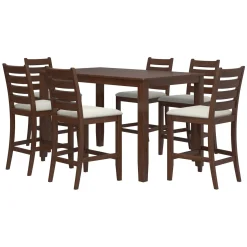New Paseo Counter Height Dining Set-Walnut Dining Room Sets