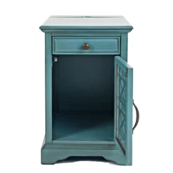 Best Pennington Chairside Table with Storage and Outlets Coffee & Cocktail Tables
