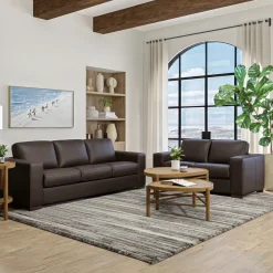 Clearance Quinn Leather Loveseat Loveseats