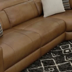 Discount Radiance 4pc Power Leather Sectional Reclining Furniture