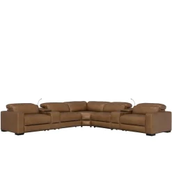 Online Radiance 7pc Power Leather Sectional Reclining Furniture