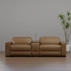 Discount Radiance Power Leather Loveseat with Console Sofas & Couches|Reclining Furniture