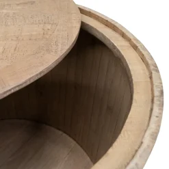 Outlet Reed Storage Slat Drum End Table Coffee & Cocktail Tables