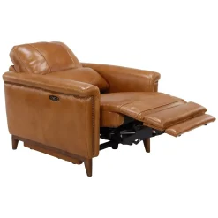 Online Remy Leather Power Recliner with Power Headrest Recliners