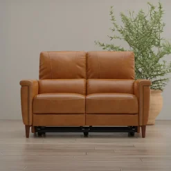 Discount Remy Leather Power Reclining Loveseat with Power Headrests Loveseats|Reclining Furniture