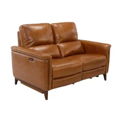 Discount Remy Leather Power Reclining Loveseat with Power Headrests Loveseats|Reclining Furniture