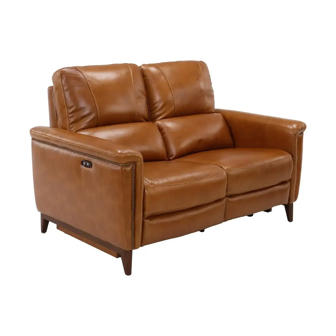 Discount Remy Leather Power Reclining Loveseat with Power Headrests Loveseats|Reclining Furniture