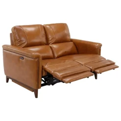 Hot Remy Leather Power Reclining Sofa & Power Reclining Loveseat with Power Headrests Living Room Sets