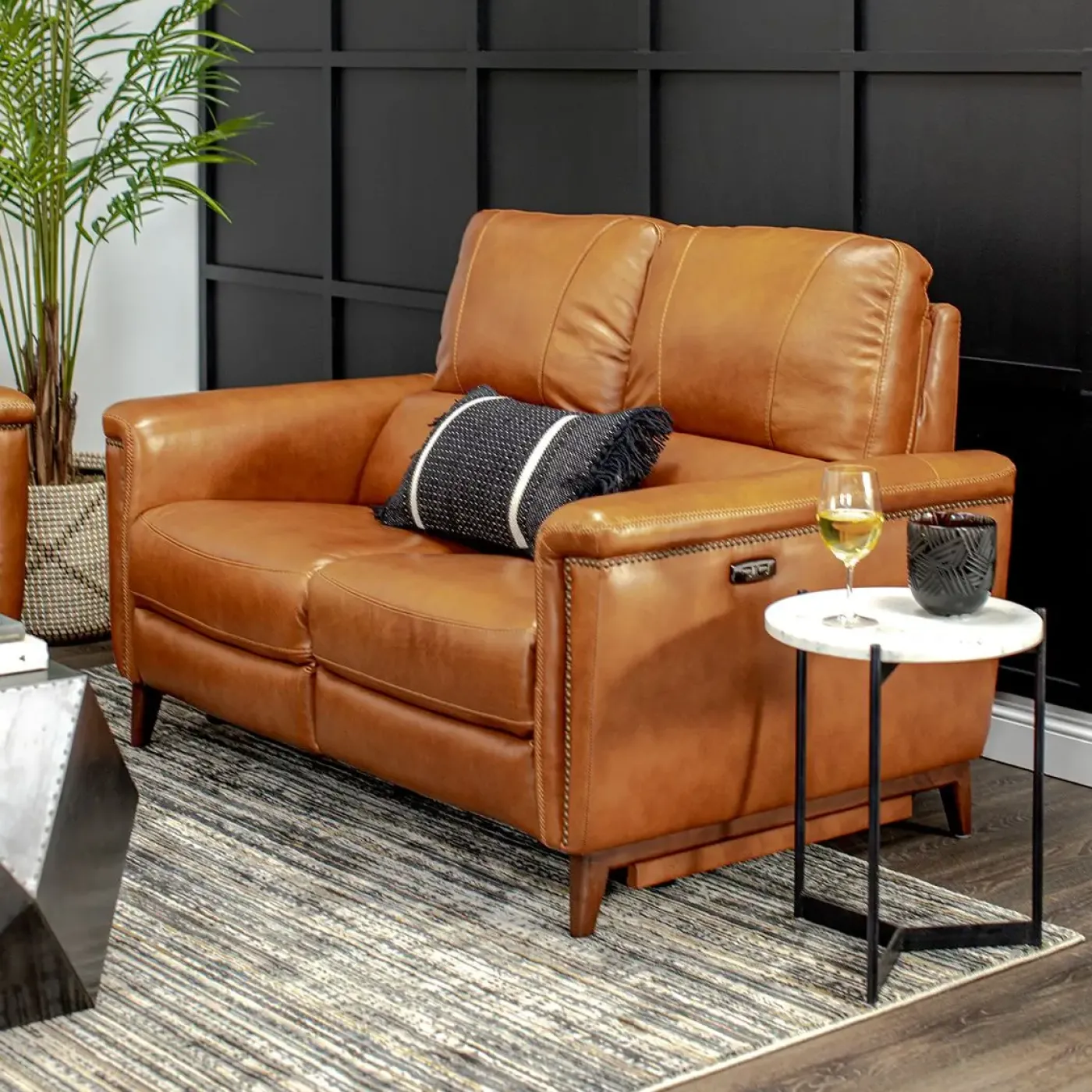 Hot Remy Leather Power Reclining Sofa & Power Reclining Loveseat with Power Headrests Living Room Sets