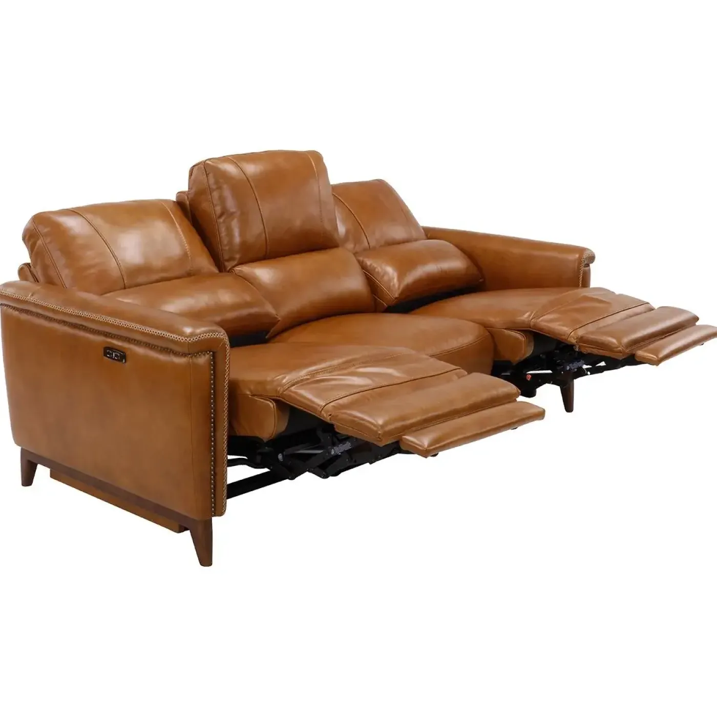 Hot Remy Leather Power Reclining Sofa & Power Reclining Loveseat with Power Headrests Living Room Sets