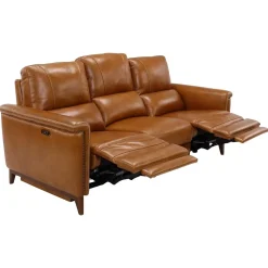 Hot Remy Leather Power Reclining Sofa & Power Reclining Loveseat with Power Headrests Living Room Sets