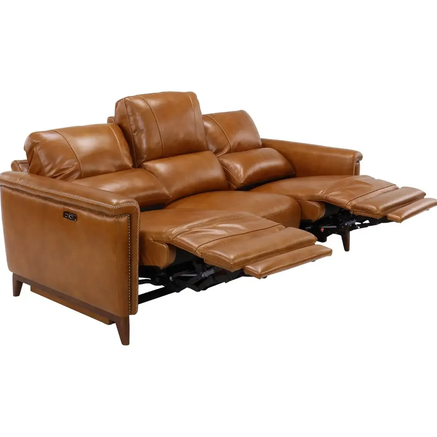 Hot Remy Leather Power Reclining Sofa & Power Reclining Loveseat with Power Headrests Living Room Sets