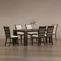 Online Riley 7pc Dining Set: Extendable Table, 6 Slat Back Chairs Dining Room Sets