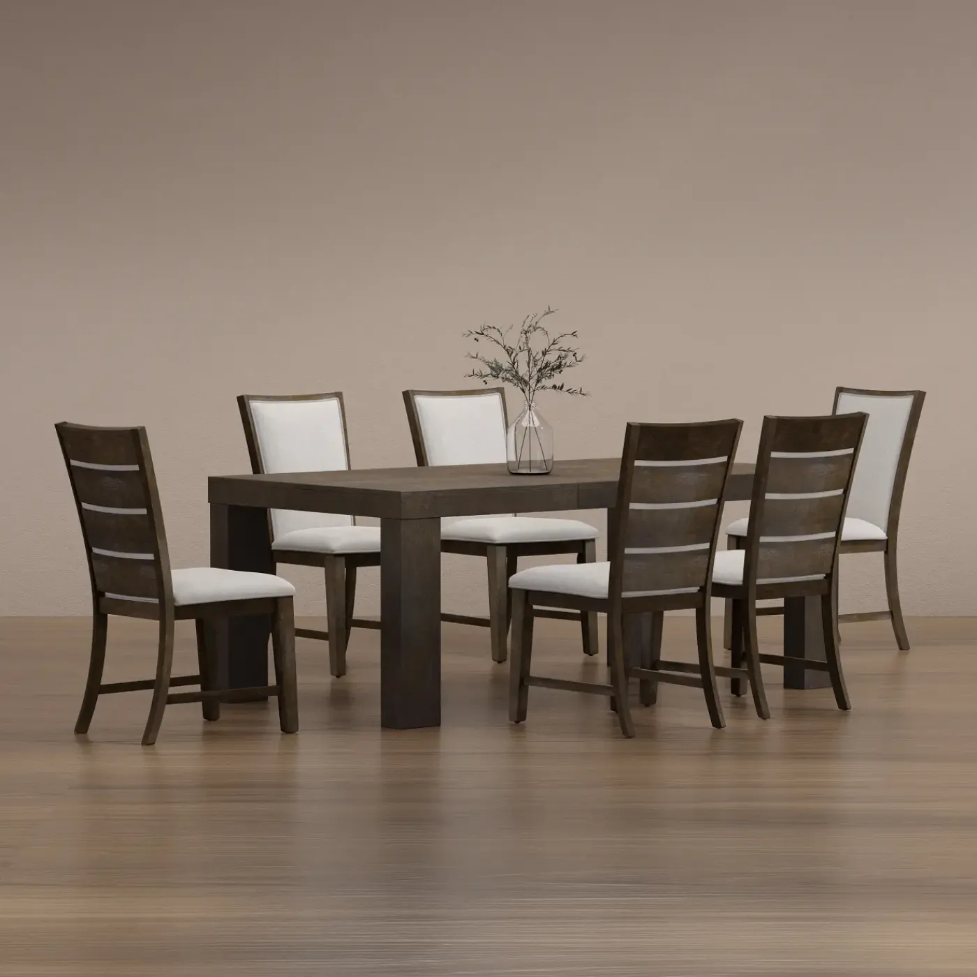 Online Riley 7pc Dining Set: Extendable Table, 6 Slat Back Chairs Dining Room Sets