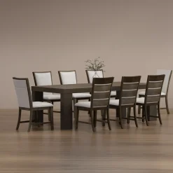 Best Riley 9pc Dining Set: Extendable Table, 2 Upholstered Chairs & 6 Slat Back Chairs Dining Room Sets