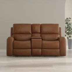 Hot Riverdale Zero G Leather Power Loveseat with Console Loveseats
