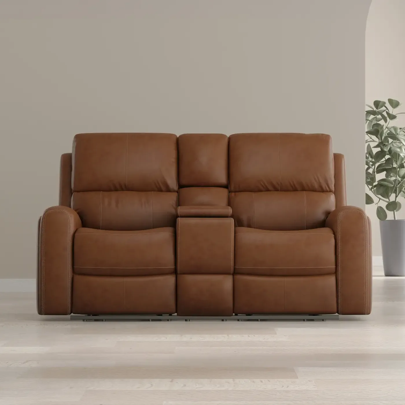 Hot Riverdale Zero G Leather Power Loveseat with Console Loveseats