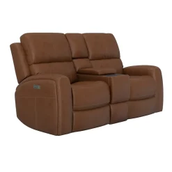 Hot Riverdale Zero G Leather Power Loveseat with Console Loveseats