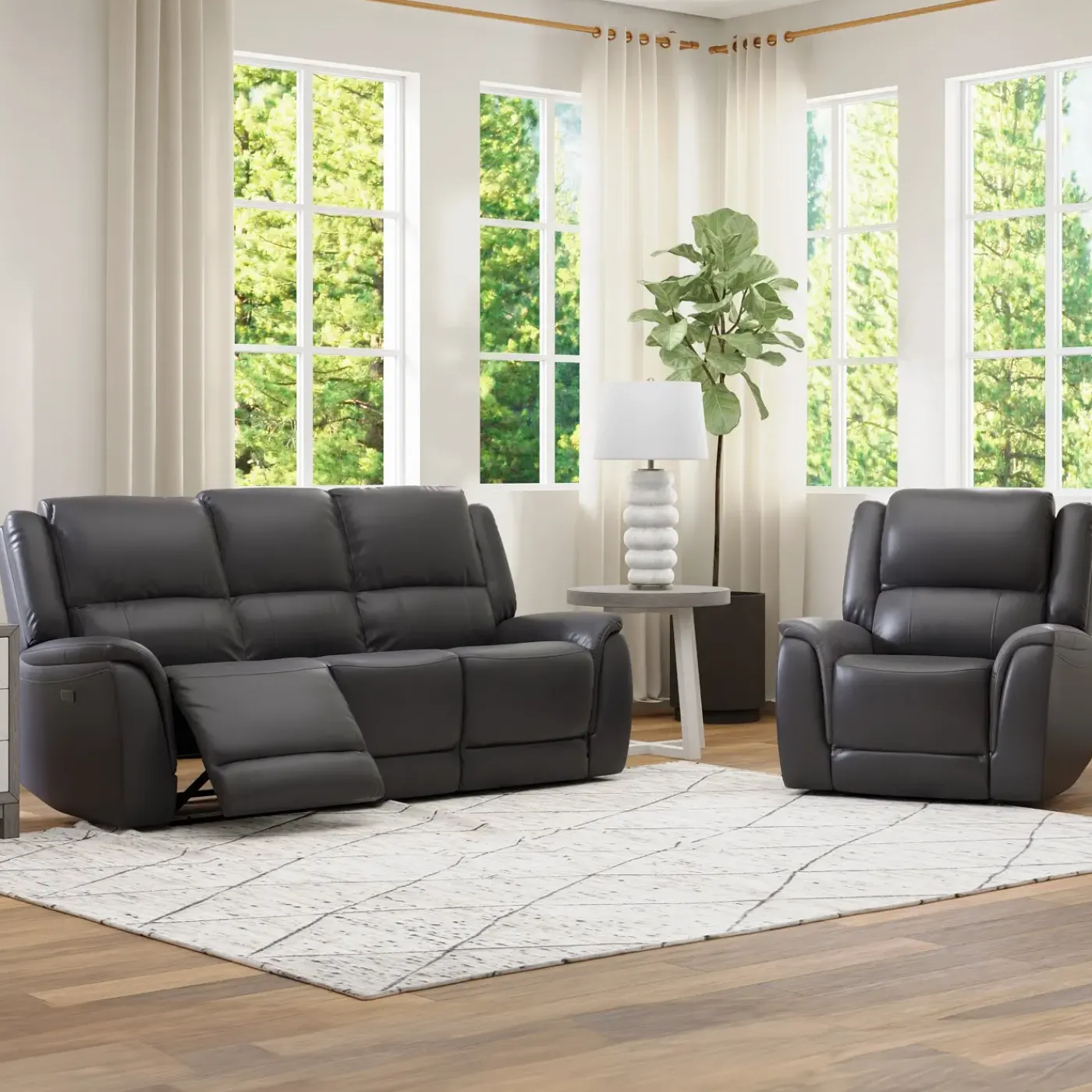 Sale Rockwell Buy the Power Reclining Leather Sofa, Get the Power Recliner Free Living Room Sets|Reclining Furniture