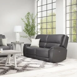 Clearance Rockwell Power Leather Loveseat Loveseats|Reclining Furniture