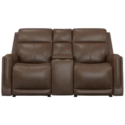 Hot Royale Leather Power Glider Loveseat with Console Loveseats|Living Room