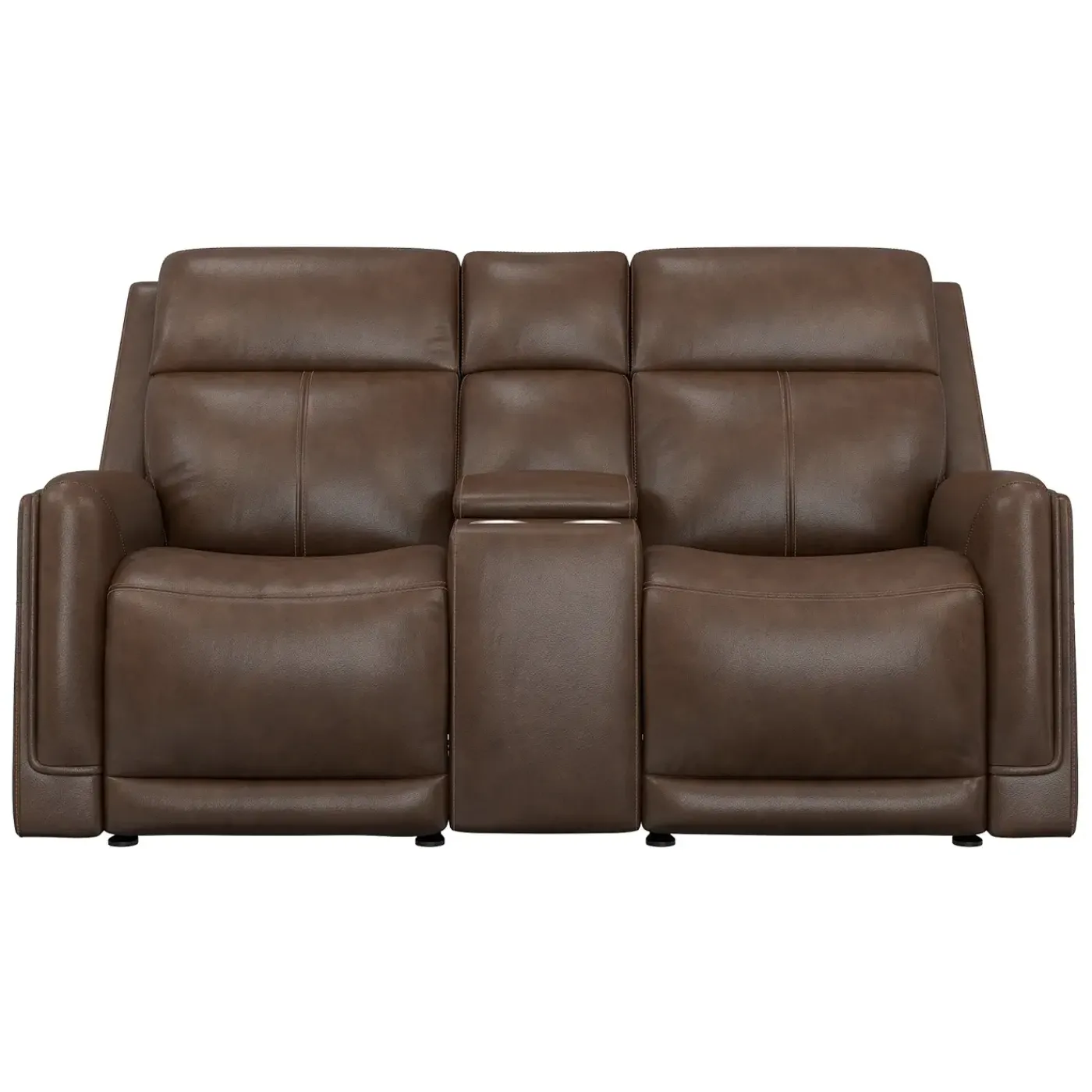 Hot Royale Leather Power Glider Loveseat with Console Loveseats|Living Room