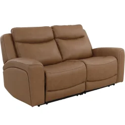Sale Ryder Leather Power Reclining Loveseat with Heat & Massage Loveseats