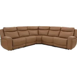 Sale Ryder 5pc Power Leather Sectional with Heat & Massage Living Room Sets