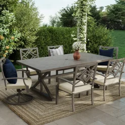 Discount Saint Lucia Outdoor Dining Set-New! 7pc Dining Set: Table, 4 Armchairs & 2 Swivel Armchairs Outdoor Dining|Outdoor Furniture Sets