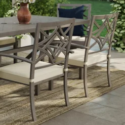 Discount Saint Lucia Outdoor Dining Set-New! 7pc Dining Set: Table, 4 Armchairs & 2 Swivel Armchairs Outdoor Dining|Outdoor Furniture Sets