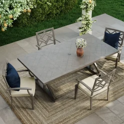 Clearance Saint Lucia 5pc Dining Set: Table & 4 Armchairs Outdoor Dining|Outdoor Furniture Sets