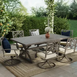 Sale Saint Lucia 7pc Dining Set: Table & 6 Swivel Armchairs Outdoor Dining|Outdoor Furniture Sets