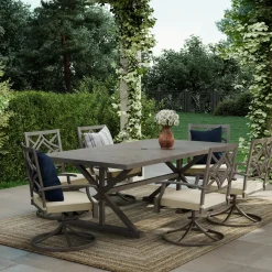 Sale Saint Lucia 7pc Dining Set: Table & 6 Swivel Armchairs Outdoor Dining|Outdoor Furniture Sets