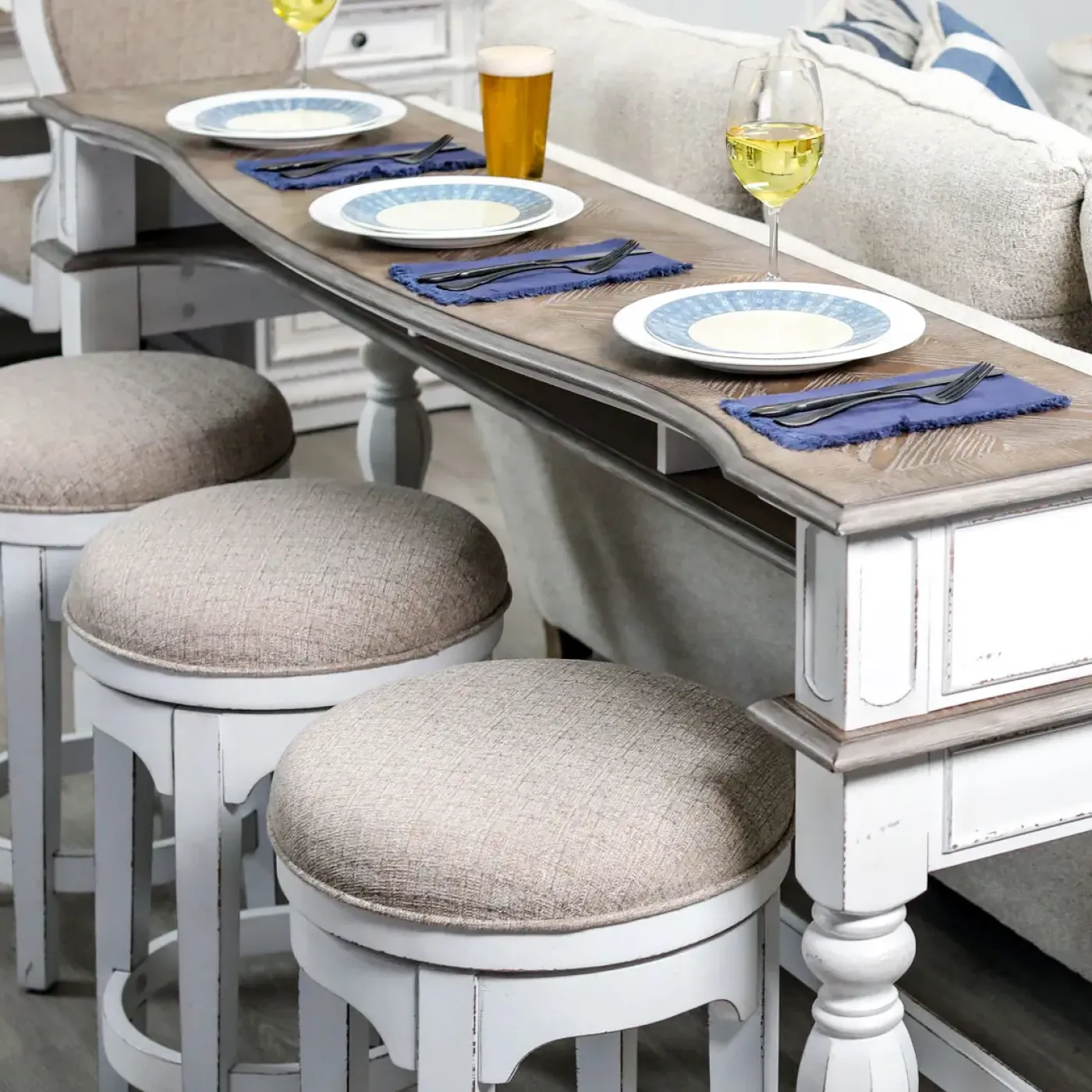 Discount Savannah Console Table & 3 Stools Bar Furniture