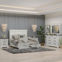 Sale Sheridan King Storage Bed, Dresser, Mirror, Nightstand Bedroom Sets