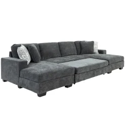 Discount Slumber 3pc Double Storage Chaise Sleeper Sectional Living Room Sets|Sectionals