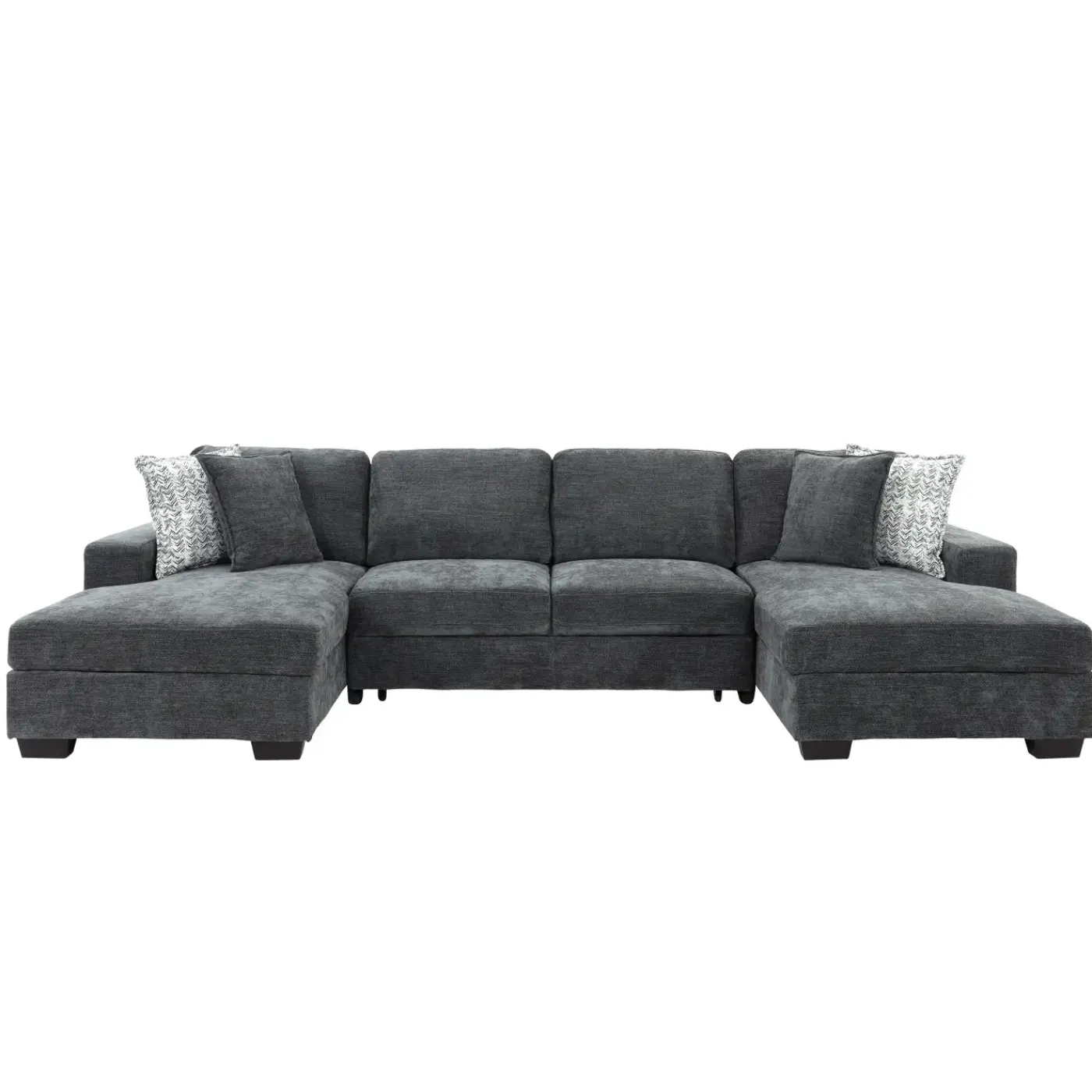 Discount Slumber 3pc Double Storage Chaise Sleeper Sectional Living Room Sets|Sectionals